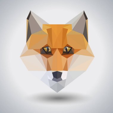 Soyut poligonal tirangle hayvan tilki. Hipster hayvan illüstrasyon