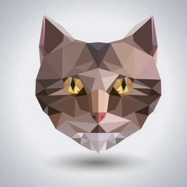 Soyut poligonal tirangle hayvan kedi. Hipster hayvan illüstrasyon