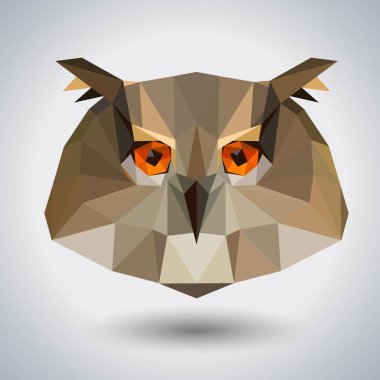 Soyut poligonal tirangle hayvan baykuş. Hipster hayvan illüstrasyon