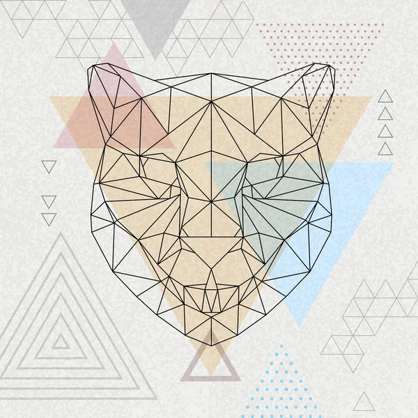 Extracto tirangulo poligonal guepardo animal. Hipster ilustración animal — Vector de stock