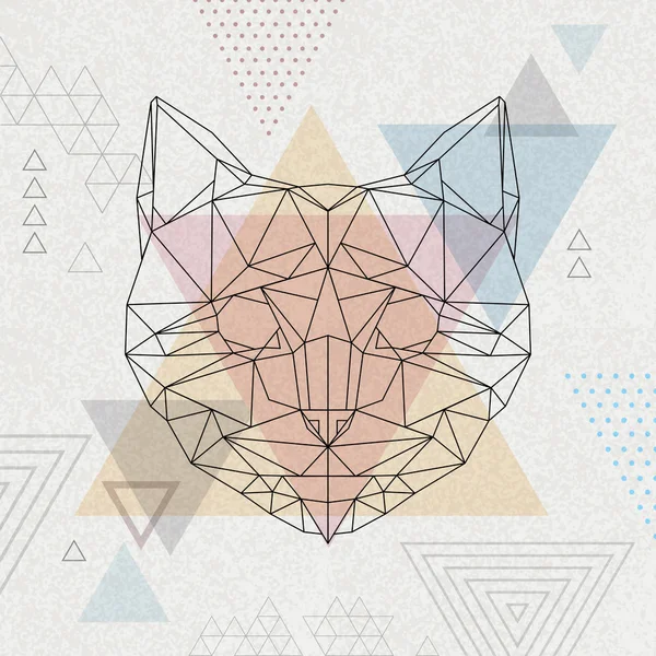 Abstrakta polygonal triangel djur katt. Hipster djur illustration — Stock vektor