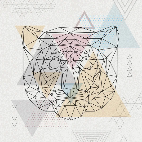 Abstrakte polygonale tirangle tier tiger. Hipster Animal Illustration — Stockvektor