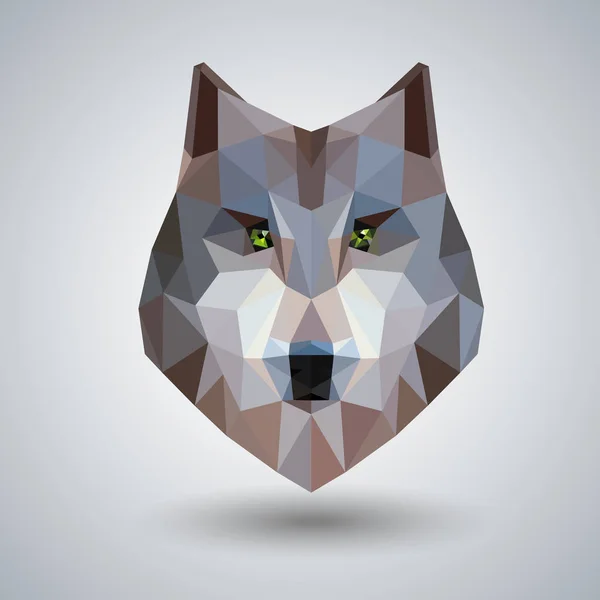 抽象的な多角形ロングトライ アングル動物オオカミ。流行に敏感な動物のイラスト — ストックベクタ