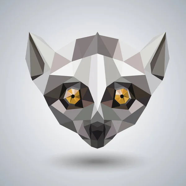 Abstracte veelhoekige tirangle dierlijke lemur. Hipster dierlijke illustratie — Stockvector