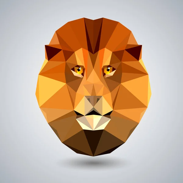 Leão animal tirangle poligonal abstrato. Ilustração animal de Hipster — Vetor de Stock