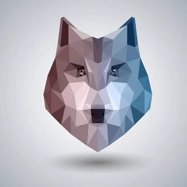 Lobo animal tirangulo poligonal abstracto. Hipster animal — Vector de stock