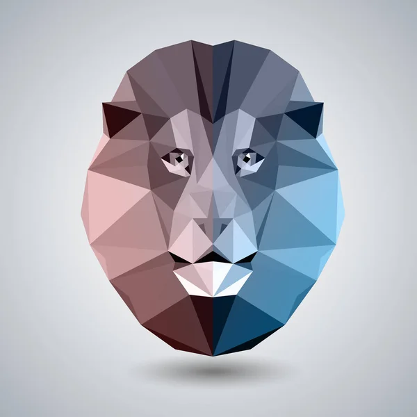 León animal tirangulo poligonal abstracto. Hipster animal — Vector de stock