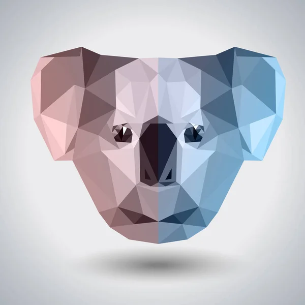 Extracto tirangulo poligonal animal koala. Hipster animal — Vector de stock