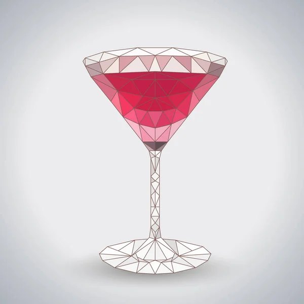 Abstrakte polygonale Tirangle Cocktail kosmopolitisch. Hipster-Cocktailkarte — Stockvektor