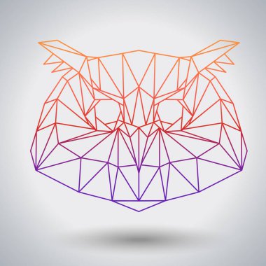 Hipster poligonal kuş baykuş. Üçgen hayvan