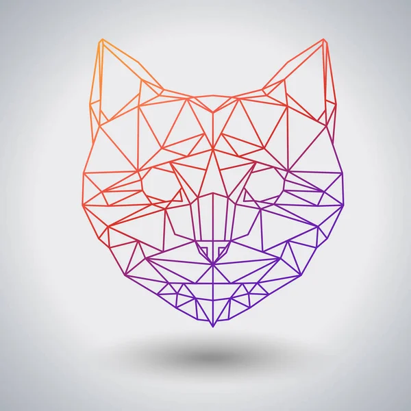 Hipster gato animal poligonal. Triángulo animal — Vector de stock