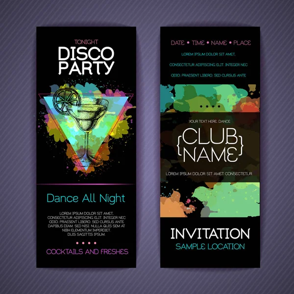 Disco cocktail party corporate identity templates. Disco background — Stock Vector
