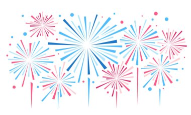 Vektör tatil havai fişek. Amerika'nın Bağımsızlık günü