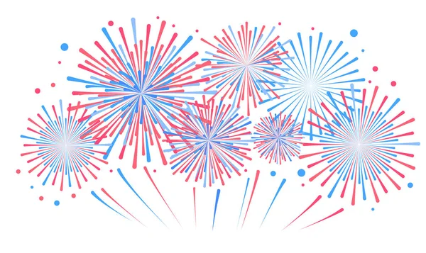 Fuegos artificiales de vacaciones vectoriales. Día de la Independencia de América — Vector de stock