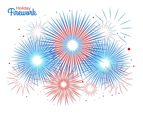 Fuegos artificiales de vacaciones vectoriales. Día de la Independencia de América — Vector de stock