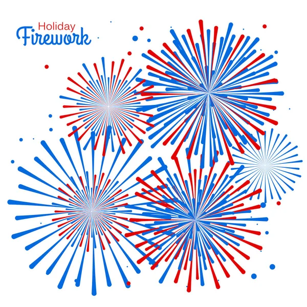 Fuegos artificiales de vacaciones vectoriales. Día de la Independencia de América — Vector de stock