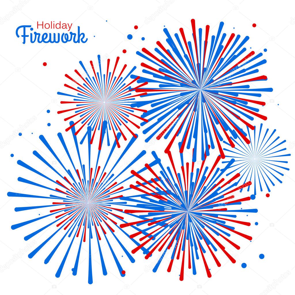 Vector holiday firework. Independence day of America