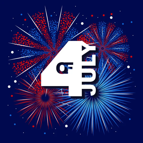 Vector holiday firework. Independence day of America — Stock Vector