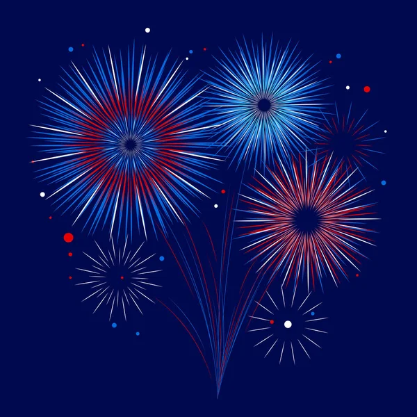 Vector vakantie vuurwerk. Dag van de onafhankelijkheid van Amerika — Stockvector