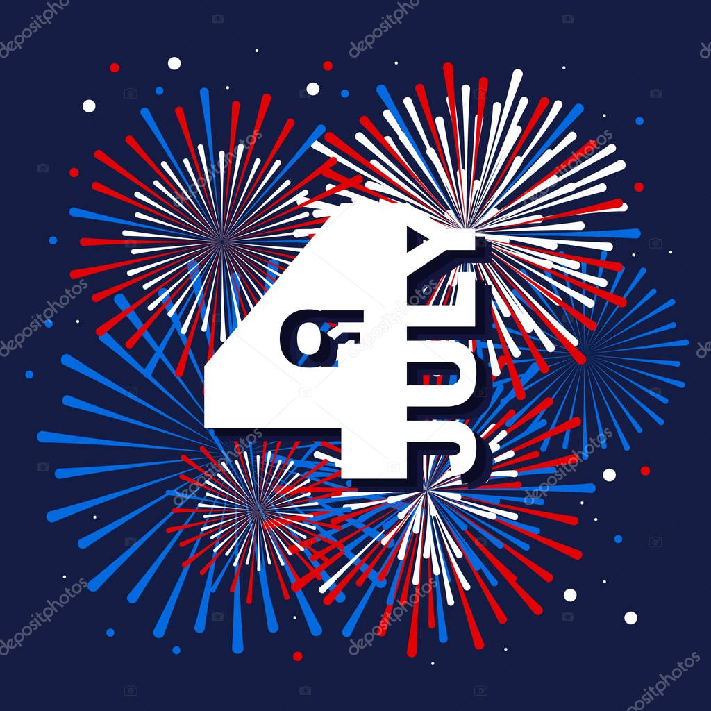 Vector holiday firework. Independence day of America