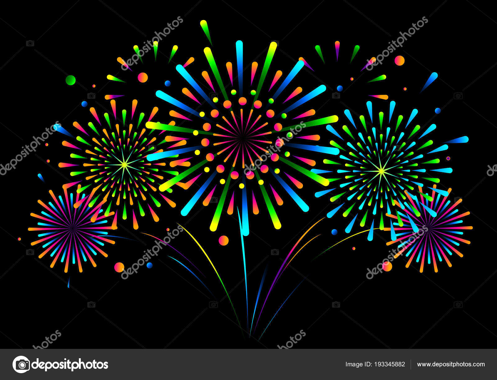 Jour De Lindependance Feu Dartifice Feu D Artifice Vectoriel De Vacances Jour De L