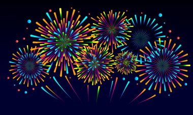 Vektör tatil havai fişek. Amerika'nın Bağımsızlık günü