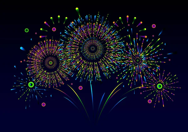 Fuegos artificiales de vacaciones vectoriales. Día de la Independencia de América — Vector de stock