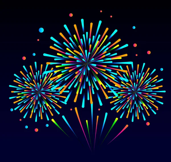 Fuegos artificiales de vacaciones vectoriales. Día de la Independencia de América — Vector de stock