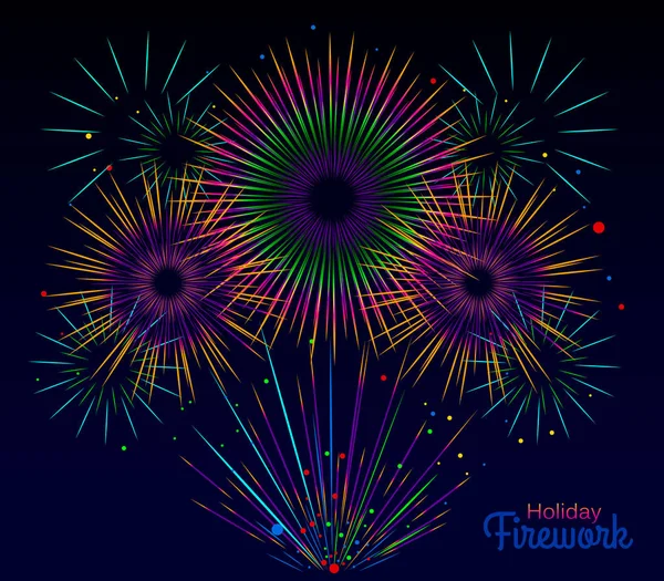 Векторный праздничный фейерверк. День независимости Америки — стоковый вектор