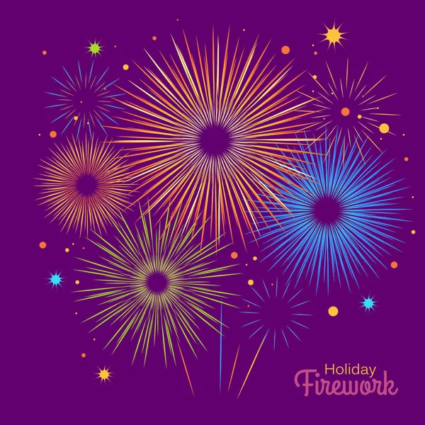 Fuegos artificiales de vacaciones vectoriales. Día de la Independencia de América — Vector de stock