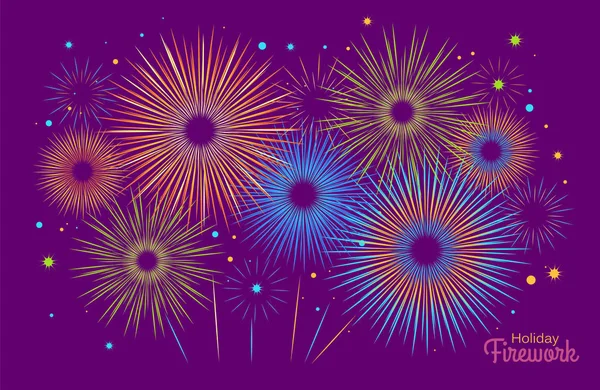 Fuegos artificiales de vacaciones vectoriales. Día de la Independencia de América — Vector de stock