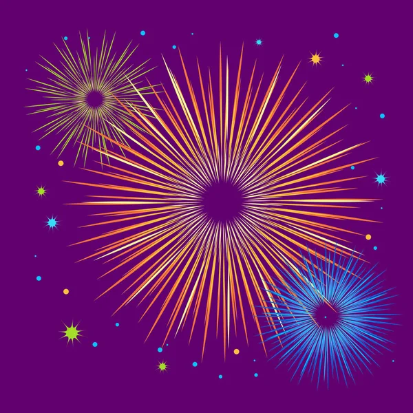 Fuegos artificiales de vacaciones vectoriales. Día de la Independencia de América — Vector de stock