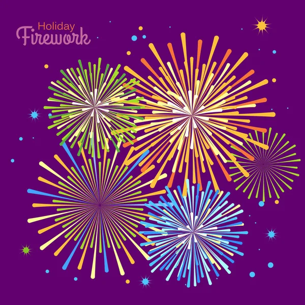 Fuegos artificiales de vacaciones vectoriales. Día de la Independencia de América — Vector de stock