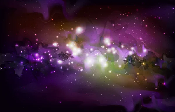 Abstracte achtergrond van de open ruimte. Starfield, universe, nevel in galaxy. Vectorillustratie — Stockvector