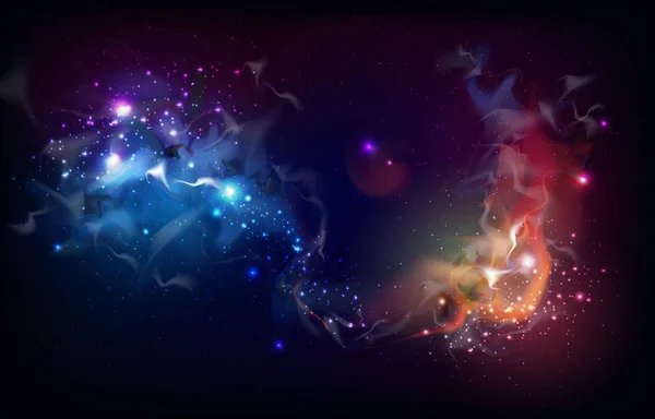 Абстрактный космический фон. Звездное поле, вселенная, туманность в галактике. Векторная иллюстрация — стоковый вектор