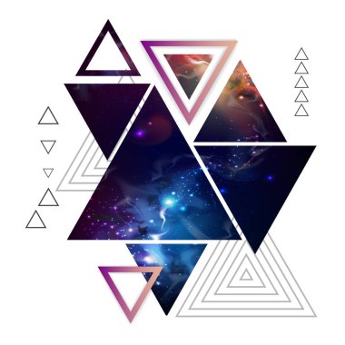 Hipster poligonal üçgen arka plan açık alan ile ben