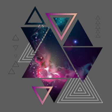 Hipster poligonal üçgen arka plan açık alan ile ben