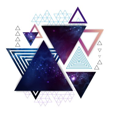 Hipster poligonal üçgen arka plan açık alan ile ben