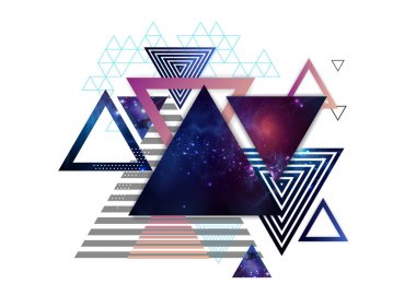 Hipster poligonal üçgen arka plan açık alan ile ben