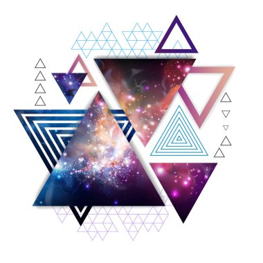 Hipster poligonal üçgen arka plan açık alan ile ben