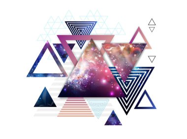 Hipster poligonal üçgen arka plan içinde açık alan ile.