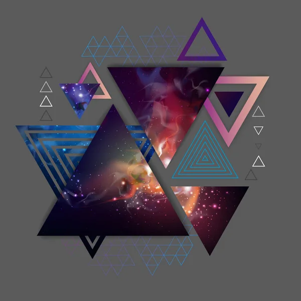 Fondo triangular poligonal hipster abstracto con espacio abierto i — Vector de stock