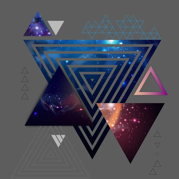 Fondo triangular poligonal hipster abstracto con espacio abierto i — Vector de stock