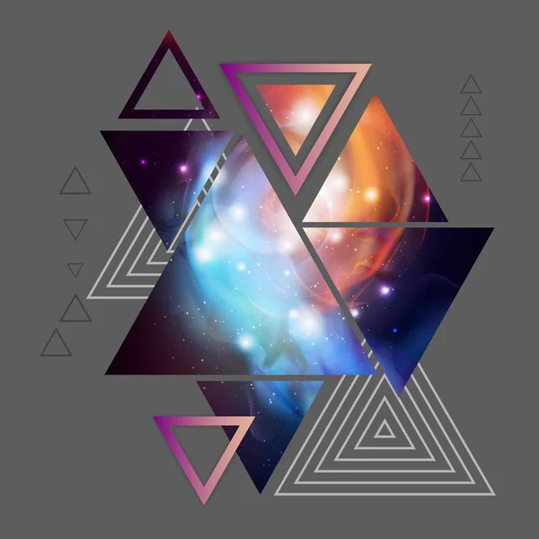 Fondo triangular poligonal hipster abstracto con espacio abierto i — Vector de stock