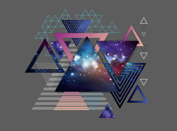 Abstract hipster polygonal triangle background with open space i — Stock Vector