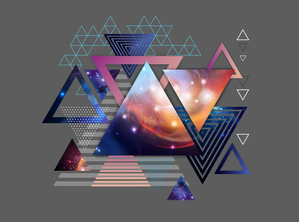 Fondo triangular poligonal hipster abstracto con espacio abierto i — Vector de stock