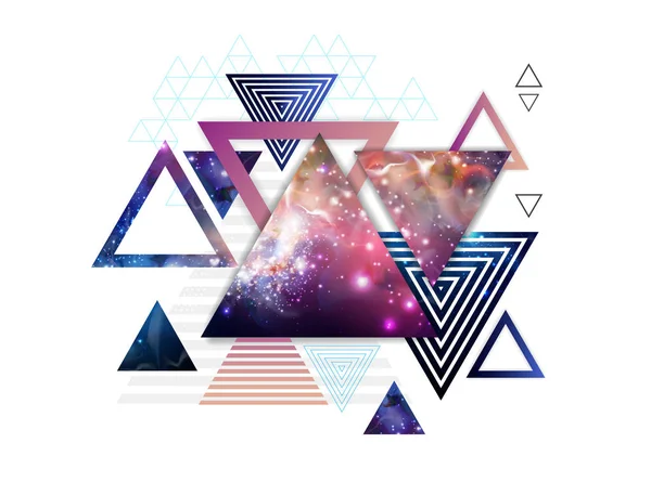 Fondo triangular poligonal hipster abstracto con espacio abierto dentro . — Vector de stock