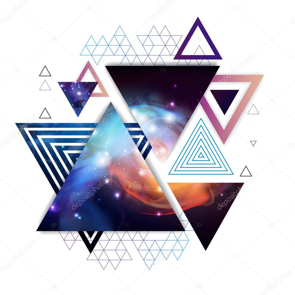 Abstract hipster polygonal triangle background with open space i