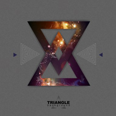 Hipster poligonal üçgen arka plan açık alan ile ben