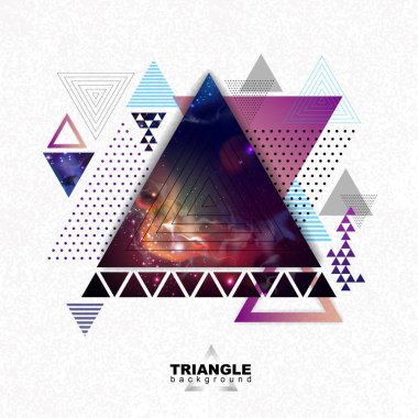 Hipster poligonal üçgen arka plan açık alan ile ben